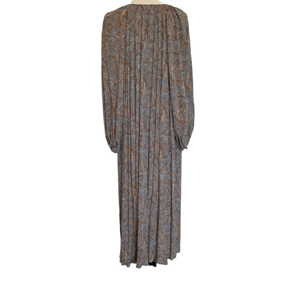 Western paisley dress forum midi button front long sleeve dress. - Picture 6 of 16